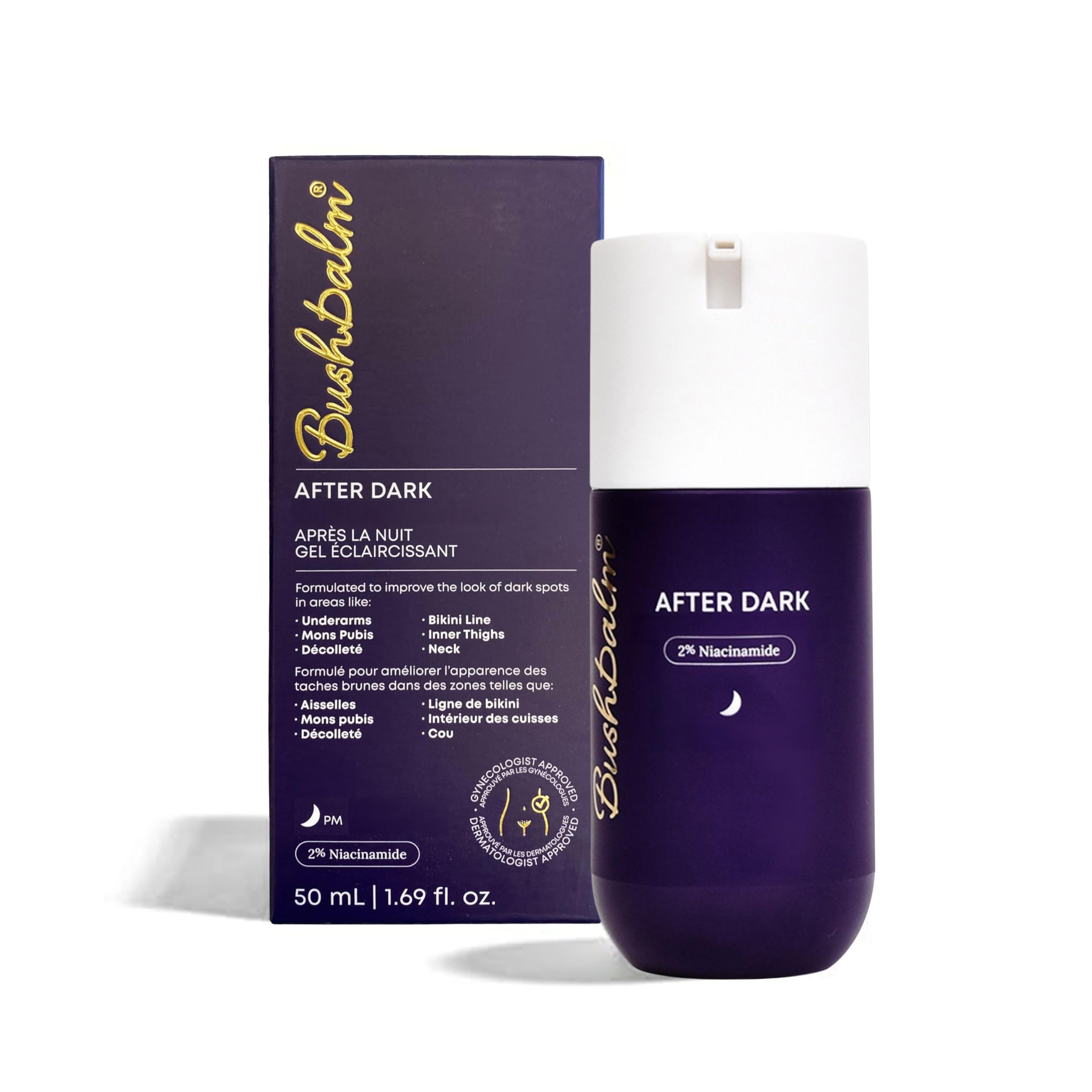 Flacon de 50 ml du gel éclaircissant nocturne Bushbalm prête pour usage nocturne