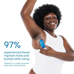 Bushbalm Roller Rescue glycolic-acid graphic indicating texture smoothing.
