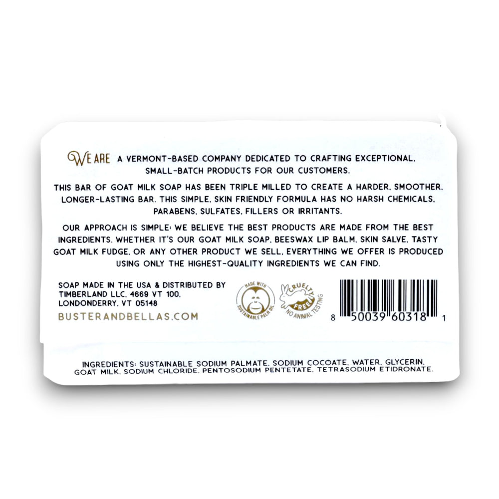 Savon sans parfum Buster & Bella's, idéal peau sensible.