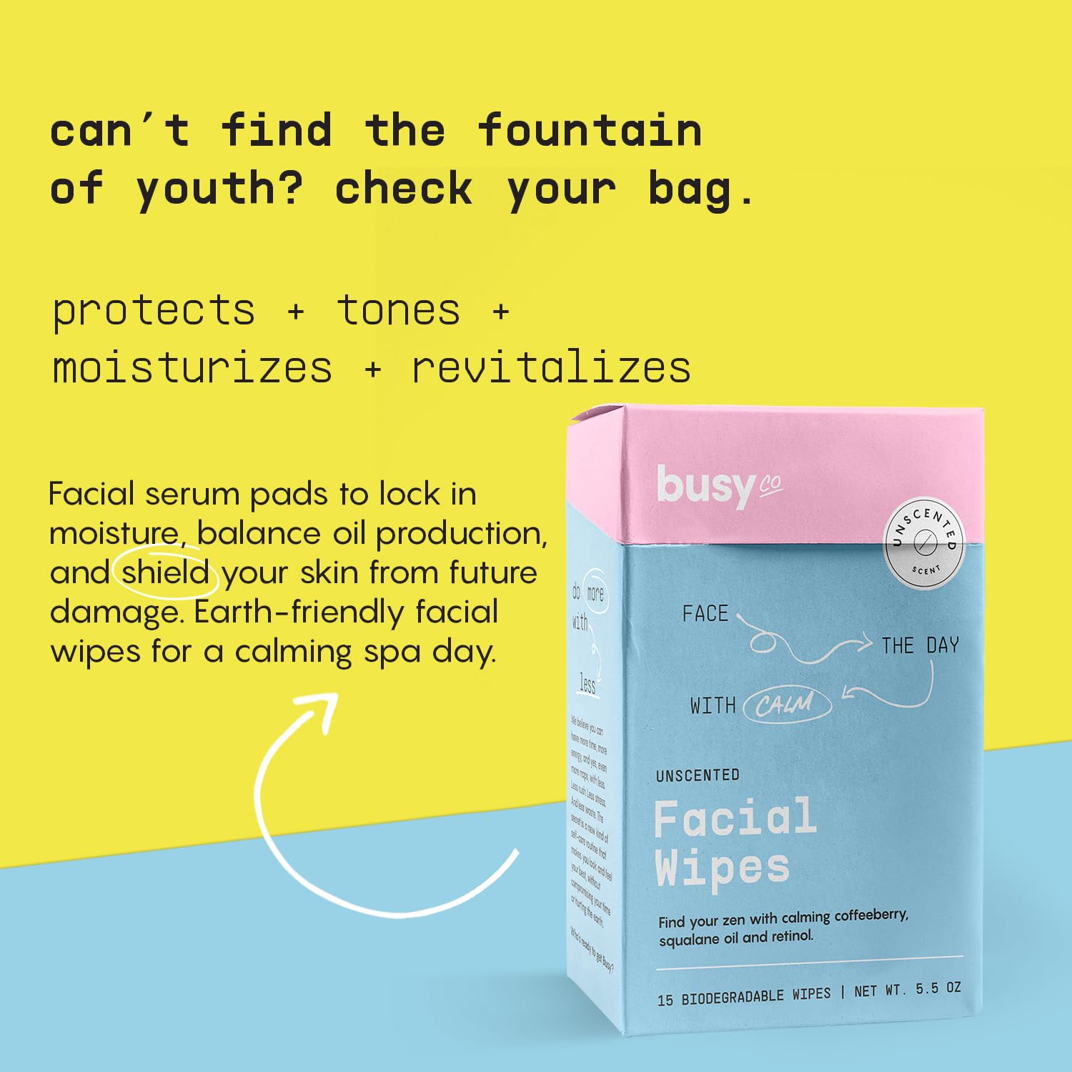 BUSYCO Calm Line unscented moist towelettes ideal for sensitive routines.