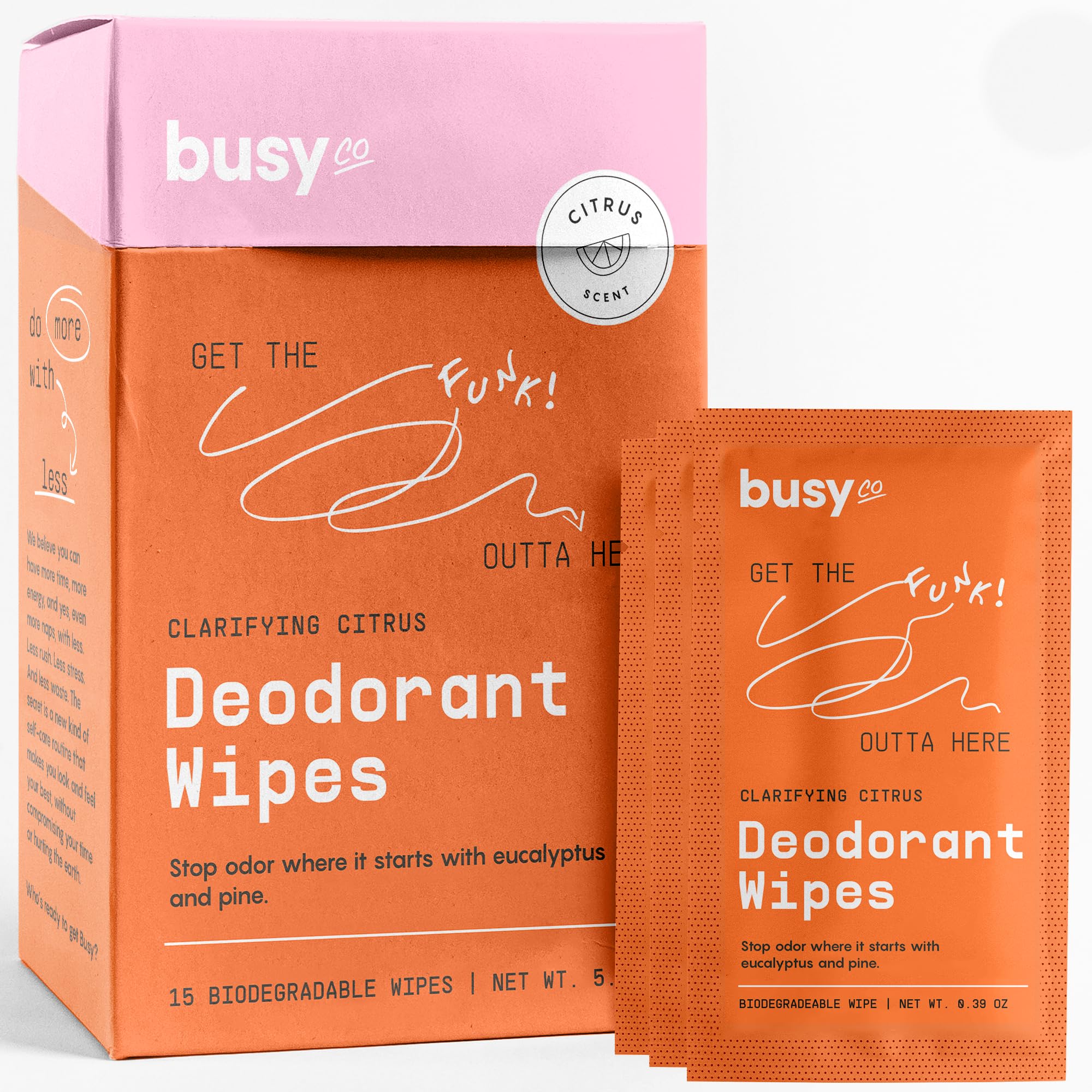 BUSYCO Refresh Line lingette déodorante – emballage compact et pratique pour déplacements