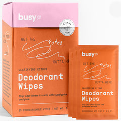 BUSYCO Refresh Line lingette déodorante – emballage compact et pratique pour déplacements