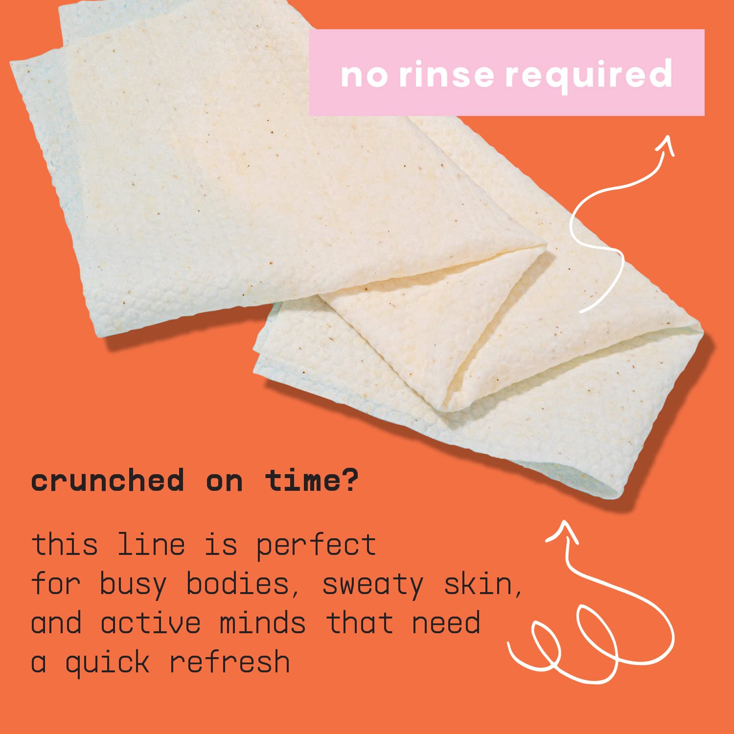 Texture douce des lingettes BUSYCO Refresh Line sur la peau