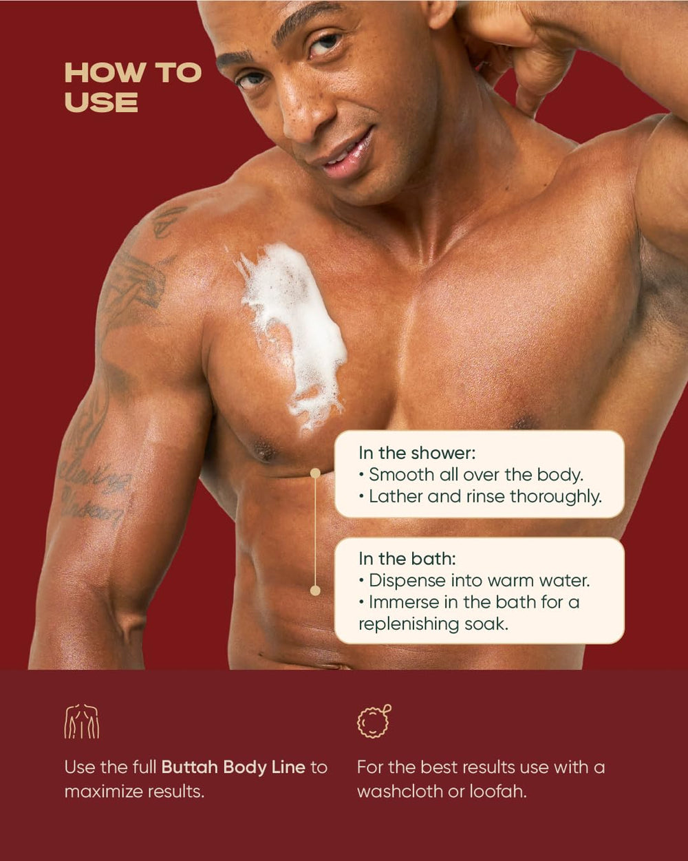 Buttah CocoShea Body Wash: étiquette noire élégante sur l emballage.