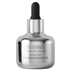 Buttah Huile Rétinol Éternelle : bouteille-pompe pour une application précise.
