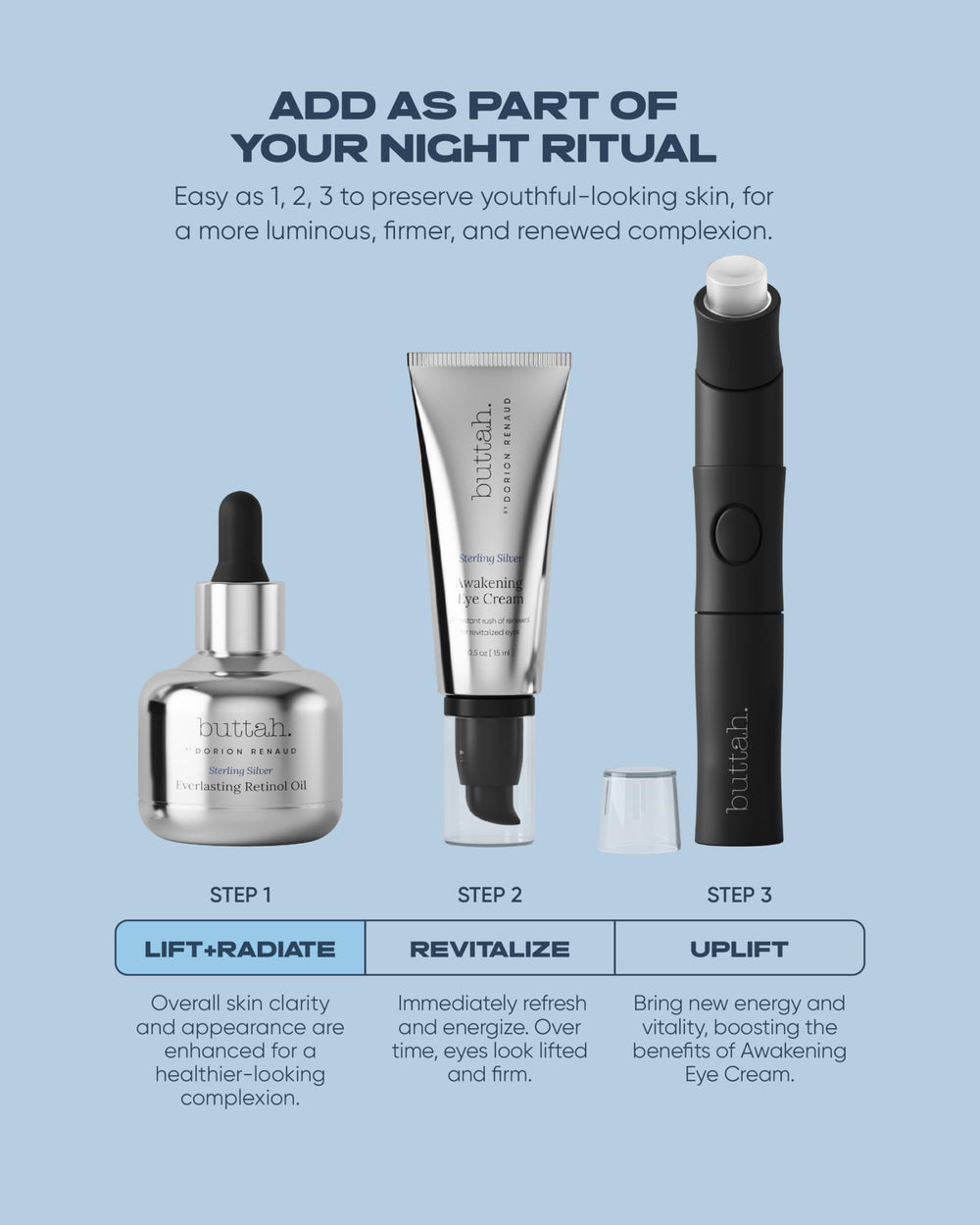Buttah Huile Rétinol Éternelle : peau lumineuse et uniforme après utilisation régulière.