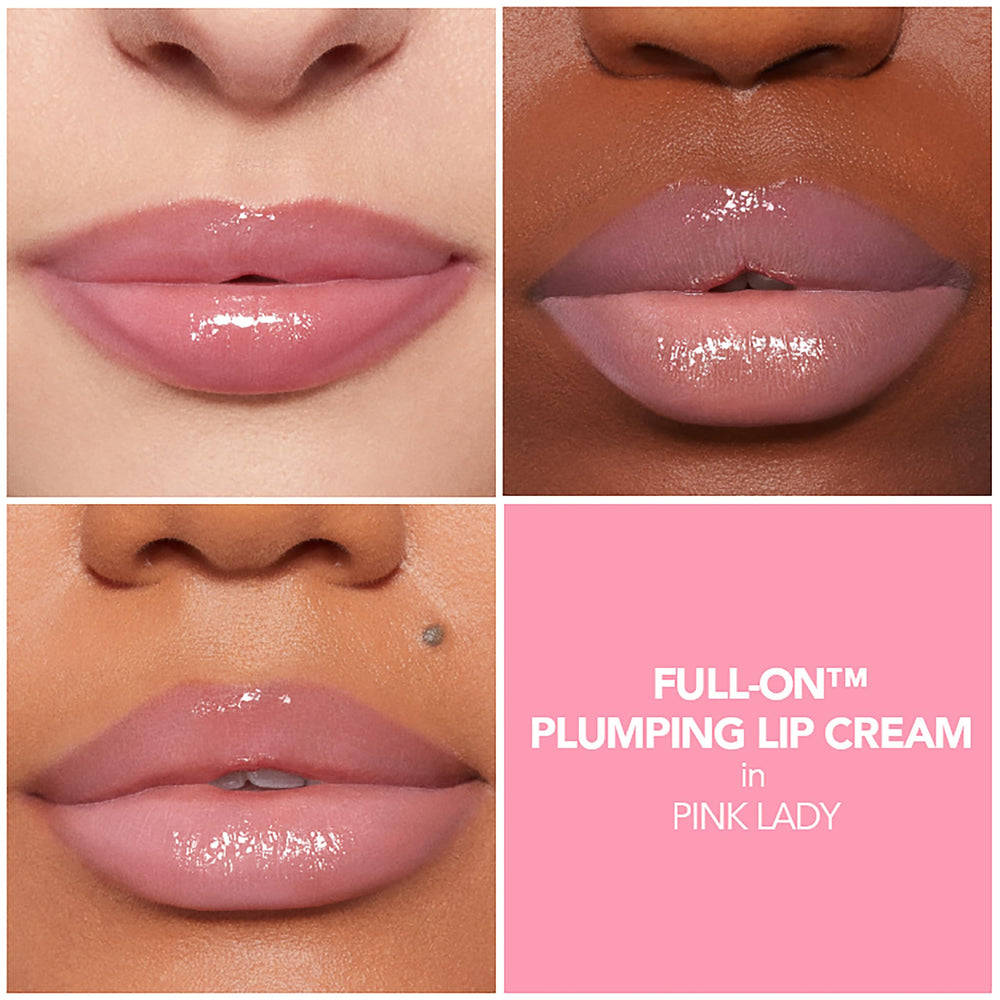 Buxom Full-On Lip Cream Pink Lady – texture crème sans scintillement.