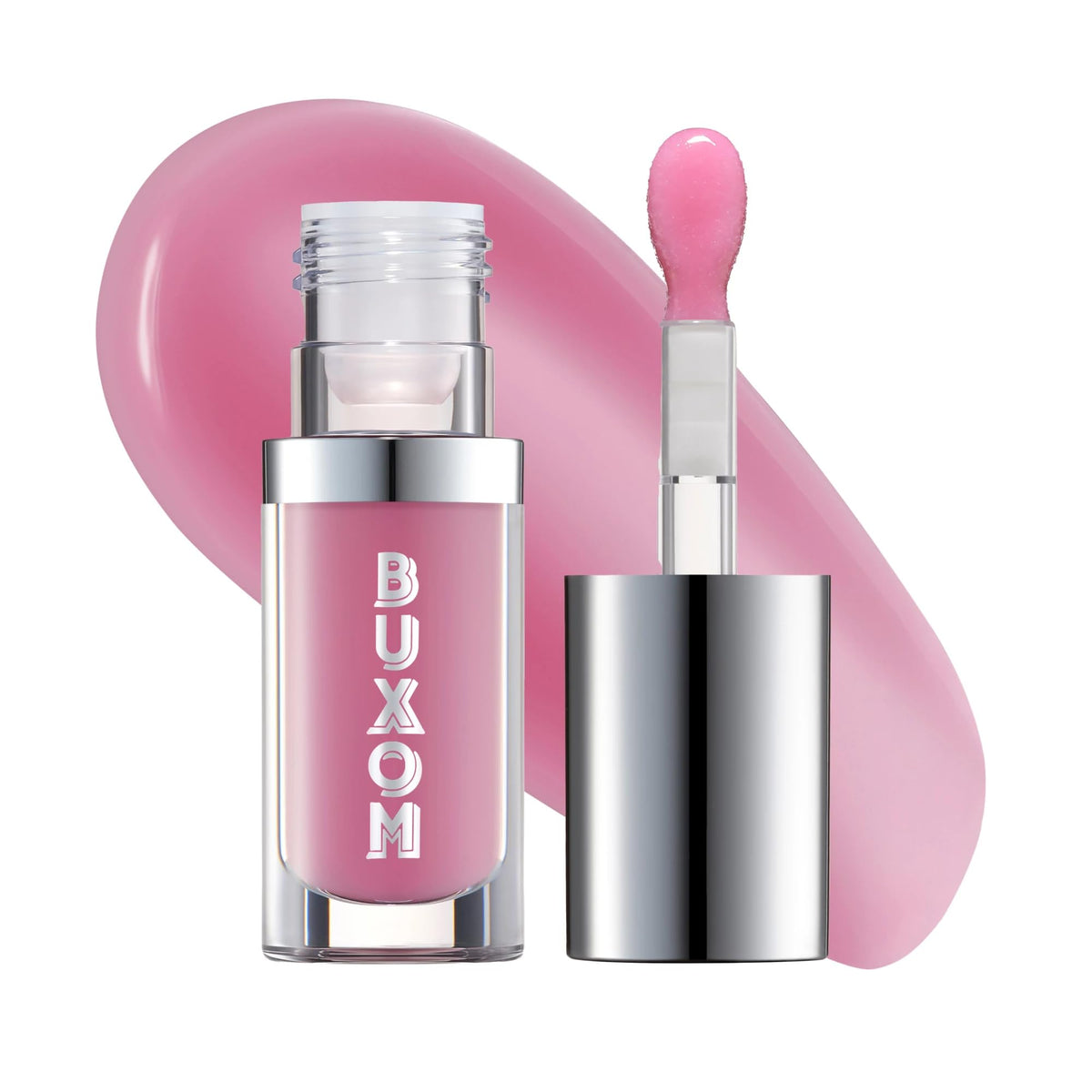 Buxom Dolly huile lèvres brillant non collant offrant hydratation durable et brillance intense.