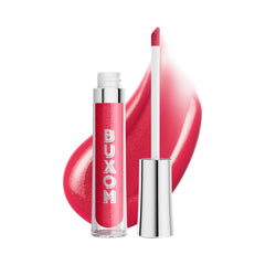 Gloss repulpant Buxom framboise-rose-or-dore, brillance et léger effet volumisant.