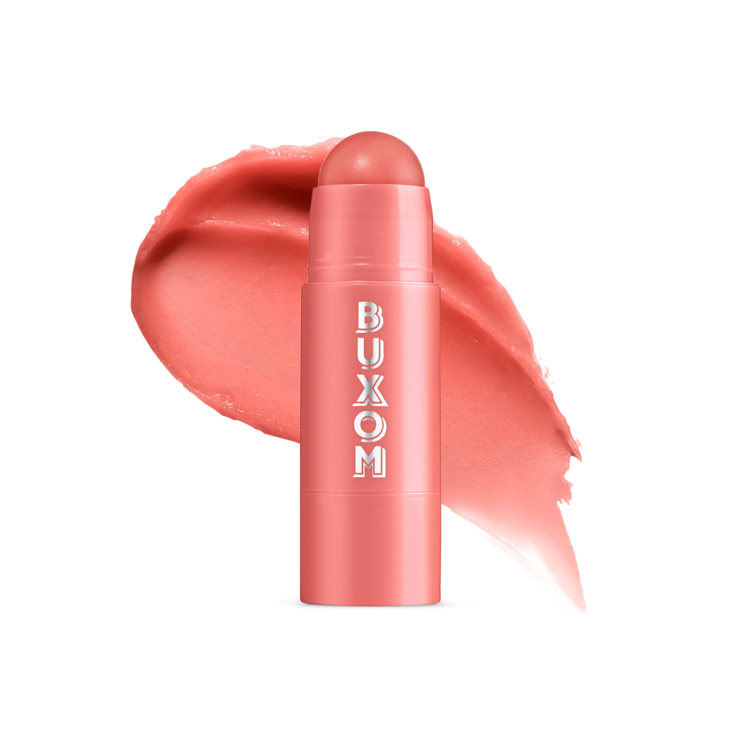 BUXOM Power-Full Plumping Lip Balm First Crush tube close-up shows hydrating tint