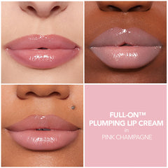 Texture cremeuse sur levres Buxom, couleur rosée et confort