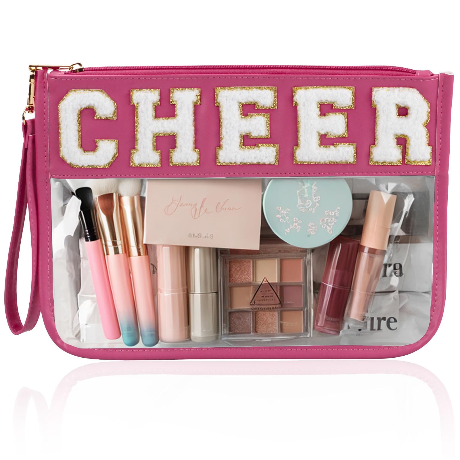BuyCard Cheer pochette broderie: rangement élégant pour maquillage et accessoires