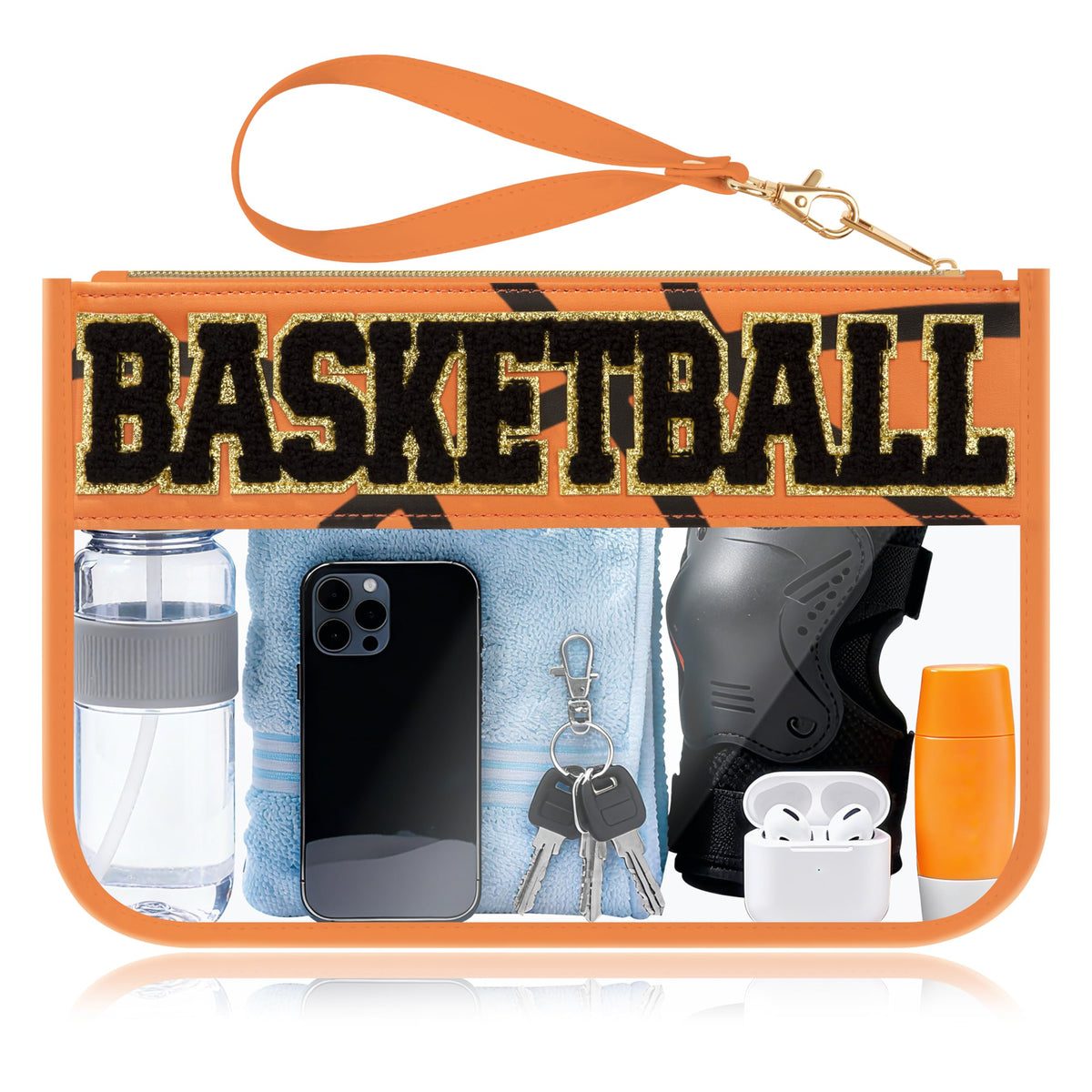 BuyCard sac maquillage basket avec patch chenille pour un rangement simple