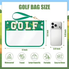 BuyCard sac pvc transparent golf, visibilite claire des articles.