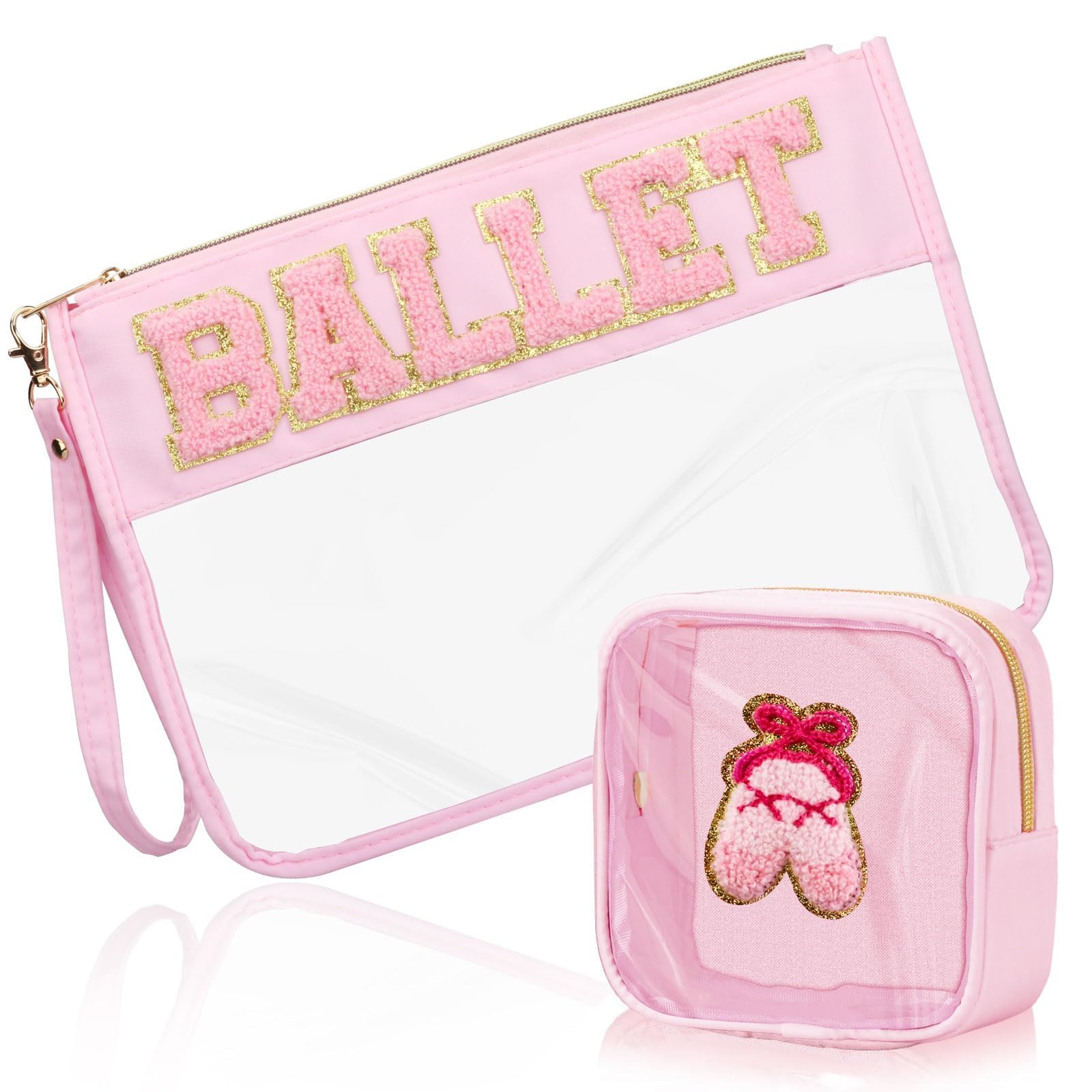 Trousse maquillage ballet BuyCard avec patch chenille, pratique et cadeau idéal.