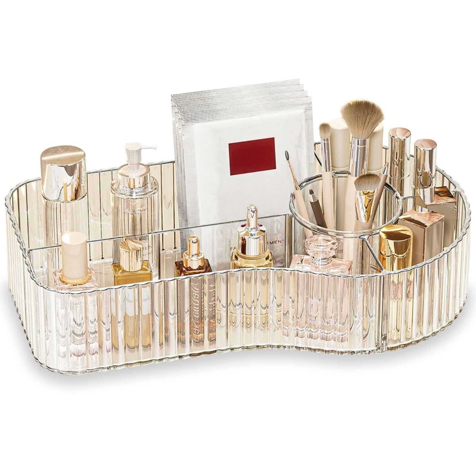BVGDGSD Organisateur maquillage transparent et 5 emplacements pour un accès rapide.