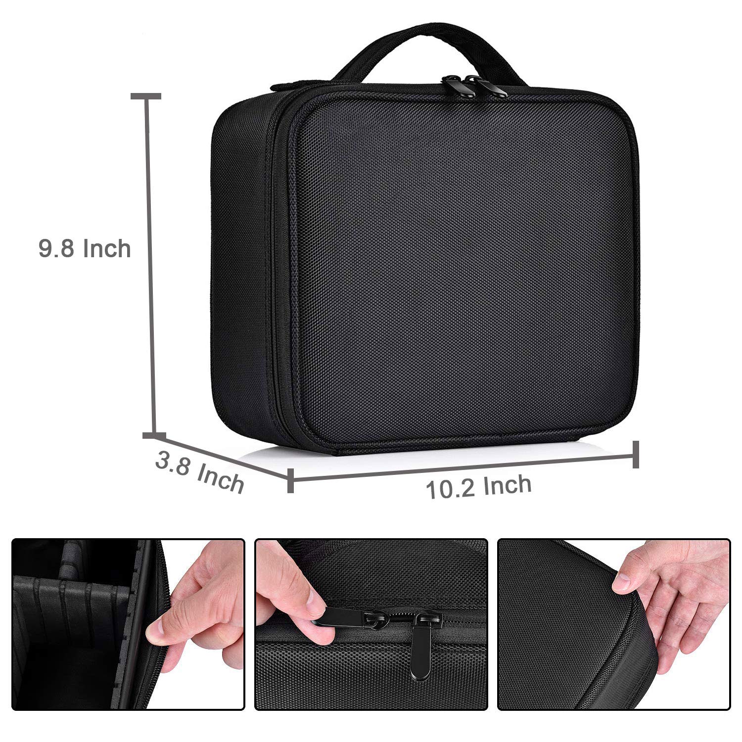 BVser coffret-maquillage-voyage intègre un miroir pratique pour retouches rapides.