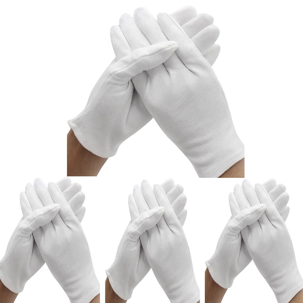 Gants coton blancs BWEISSTH pour hydratation et soins quotidiens des mains.