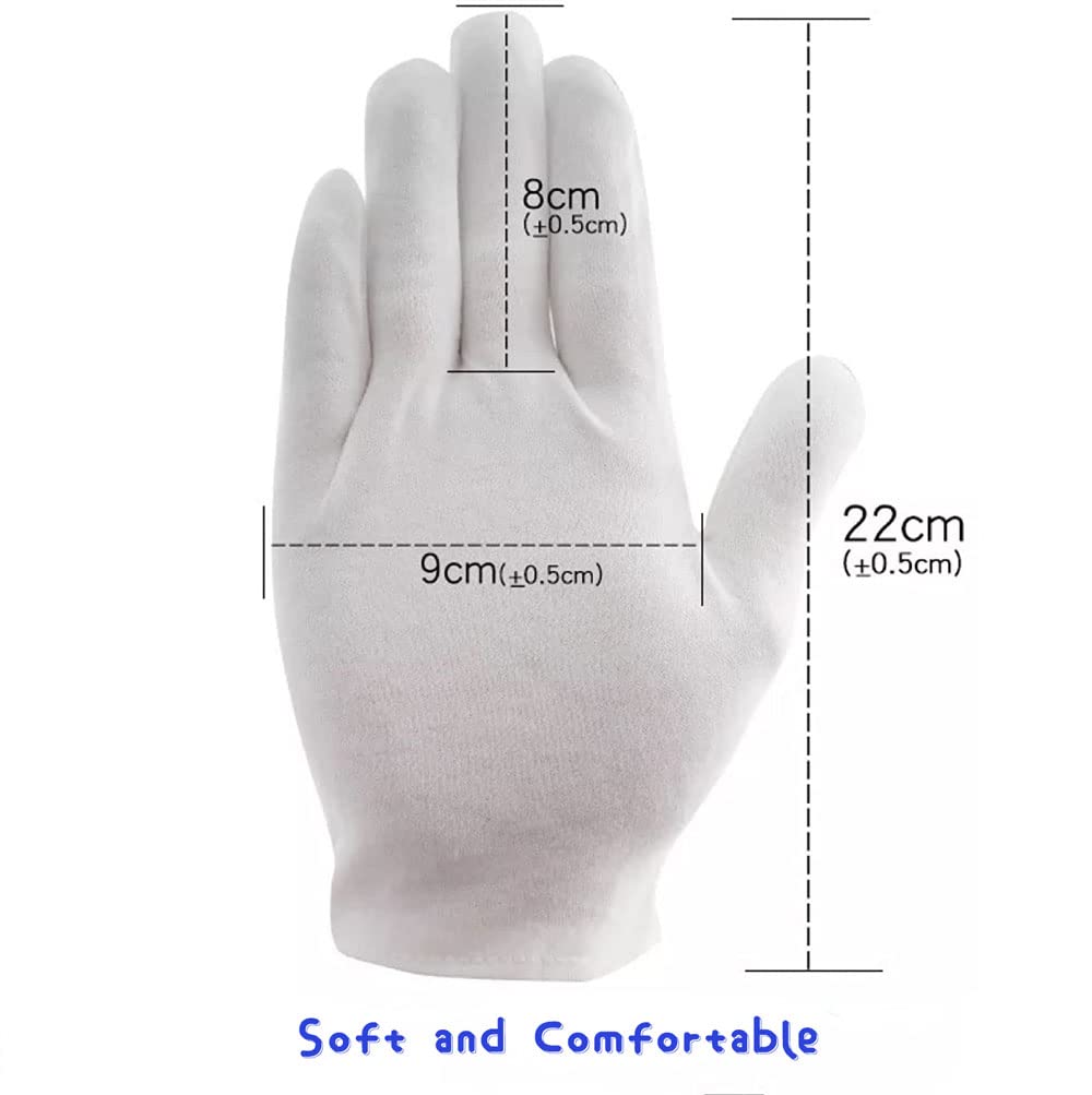 Gants coton blancs BWEISSTH pour vérification d’objets délicats en douceur.