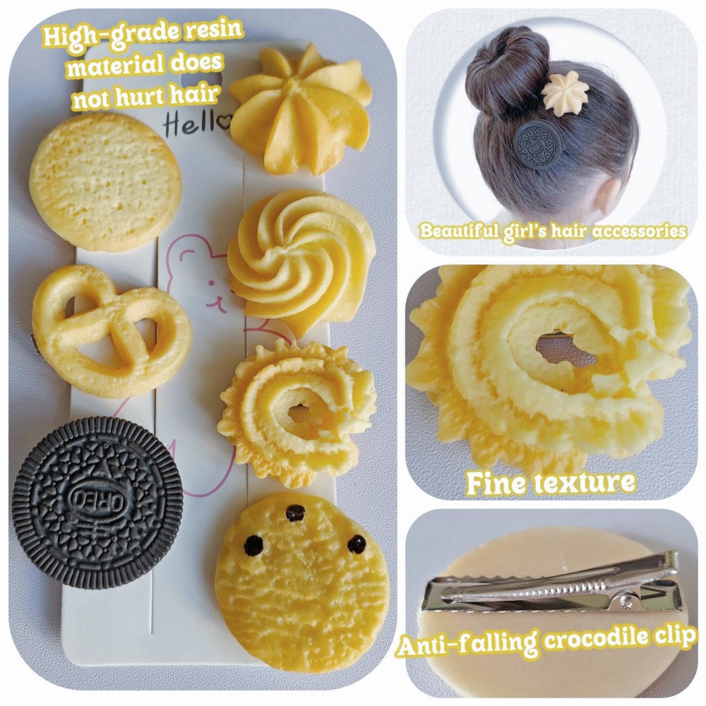 Barrettes-biscuits BXBibxiy – cadeau adorable pour filles et petites-filles.