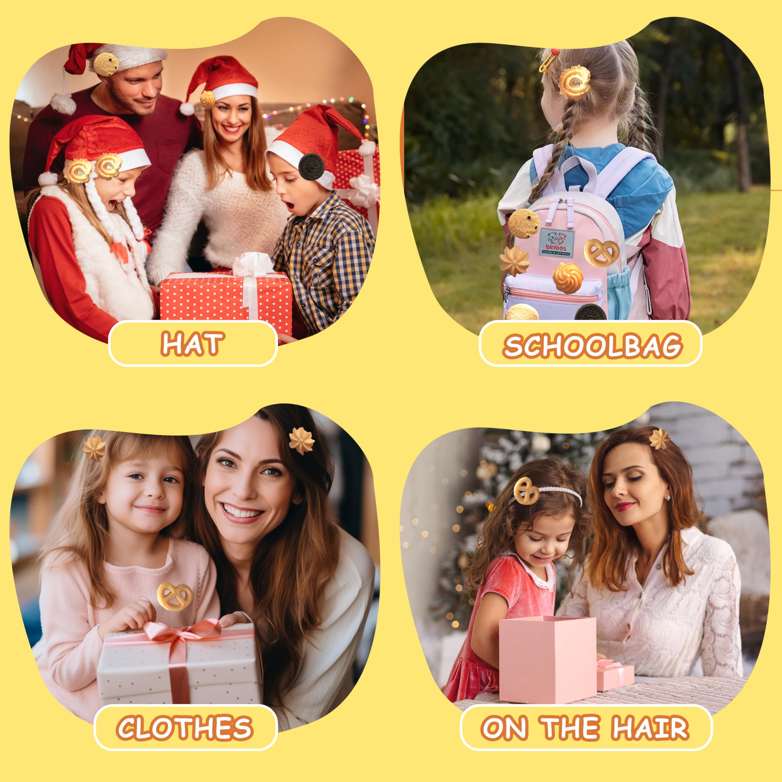 Barrettes-biscuits BXBibxiy – accessoire ludique pour jeux et rôle.