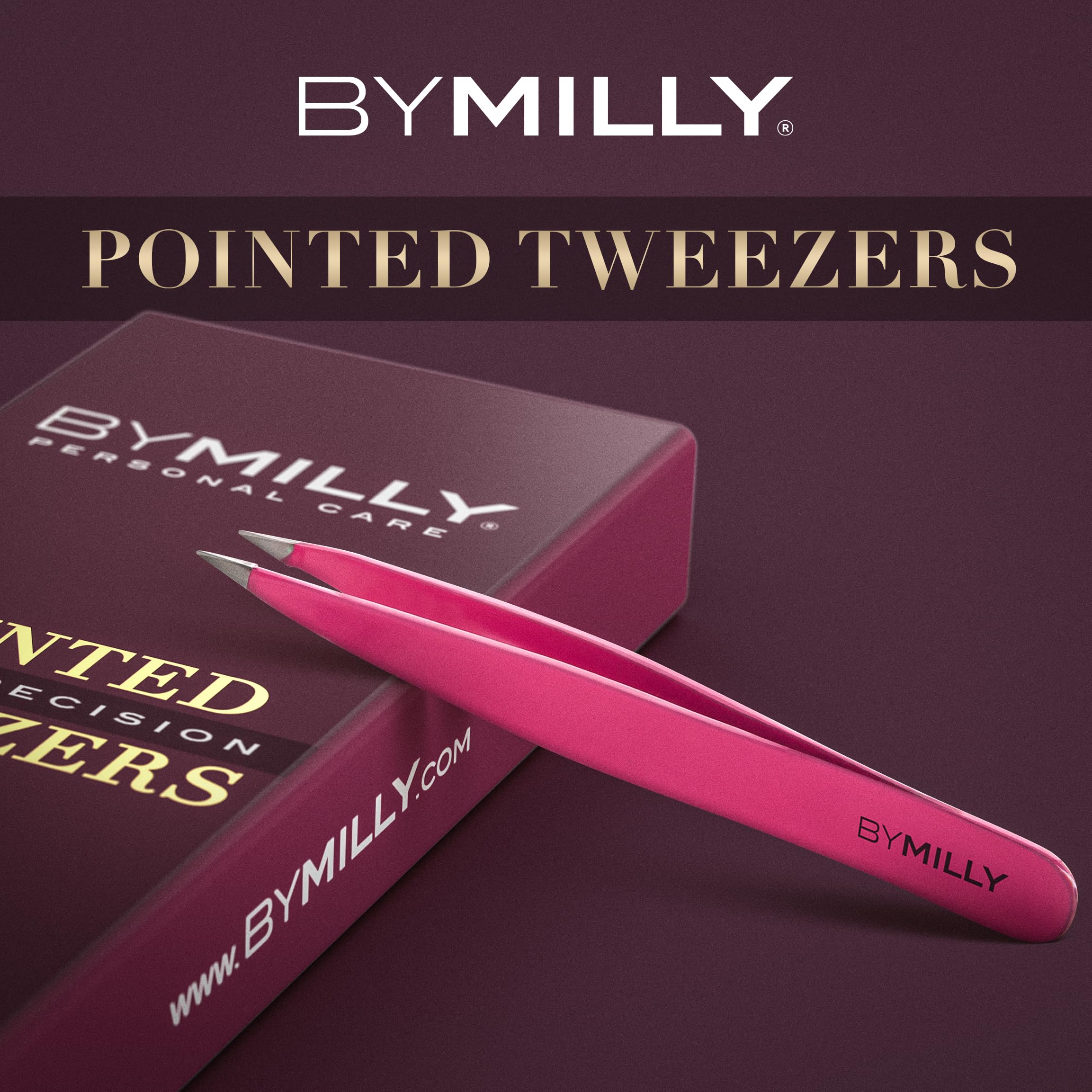 By MILLY pinces-pointes, prise ferme et controle total des poils.