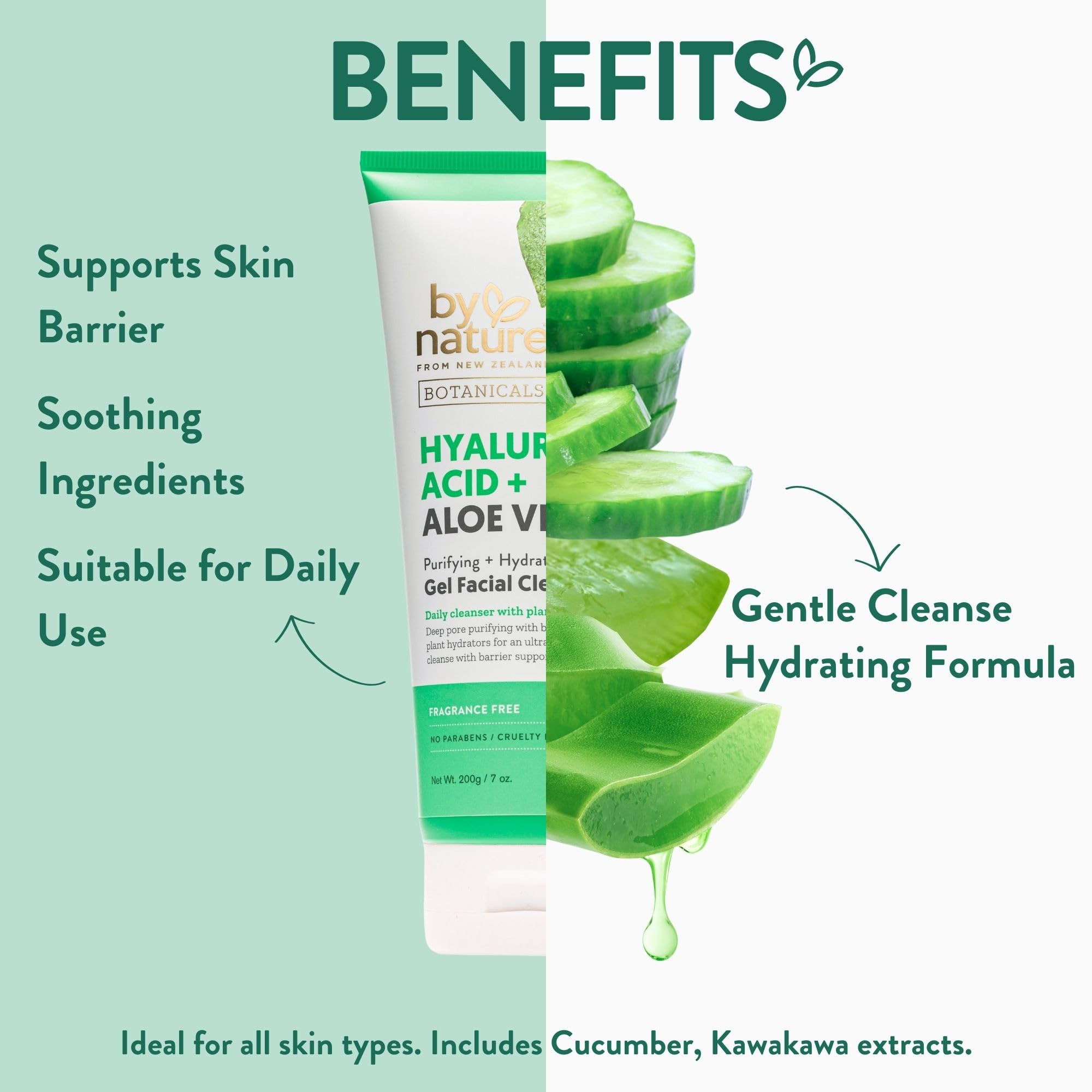 By Nature: texture gel-nettoyant transparent, ressentir la pureté du soin.