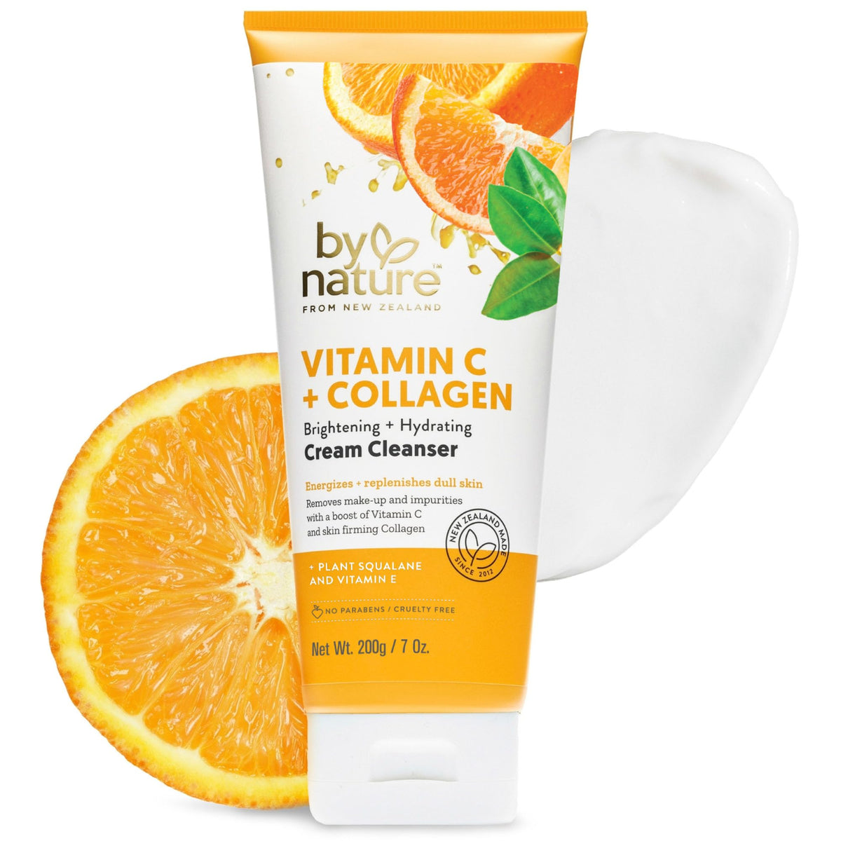 By Nature nettoyant visage avec vitamine C et collagène en bouteille purifie la peau.
