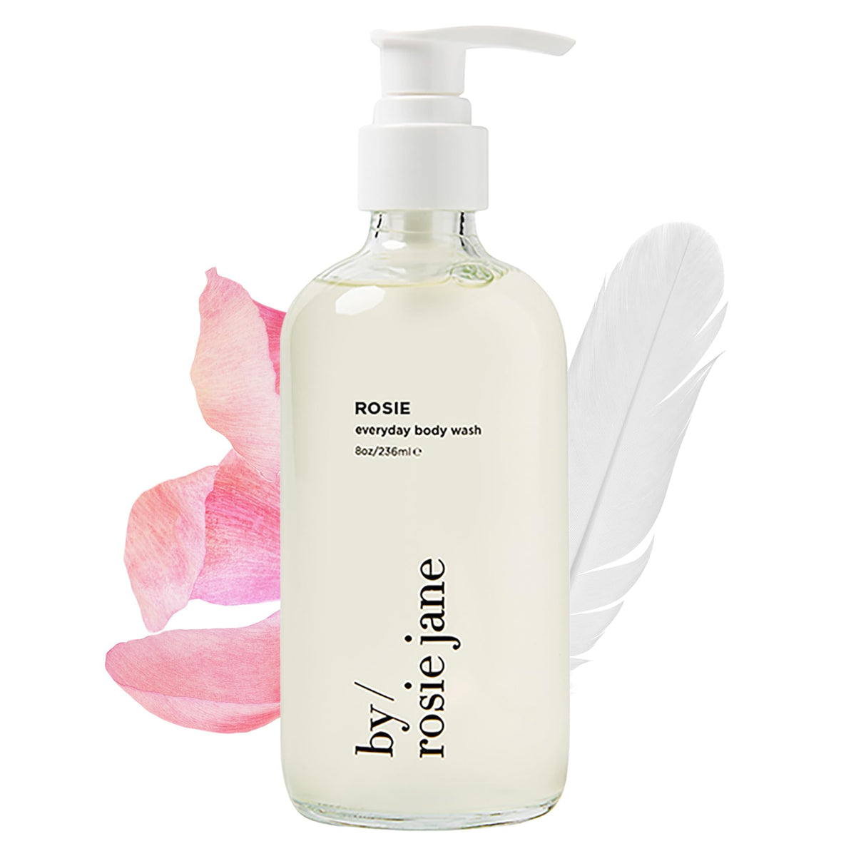 Gel douche By Rosie Jane Rosie en flacon, hydratant et doux pour la peau.
