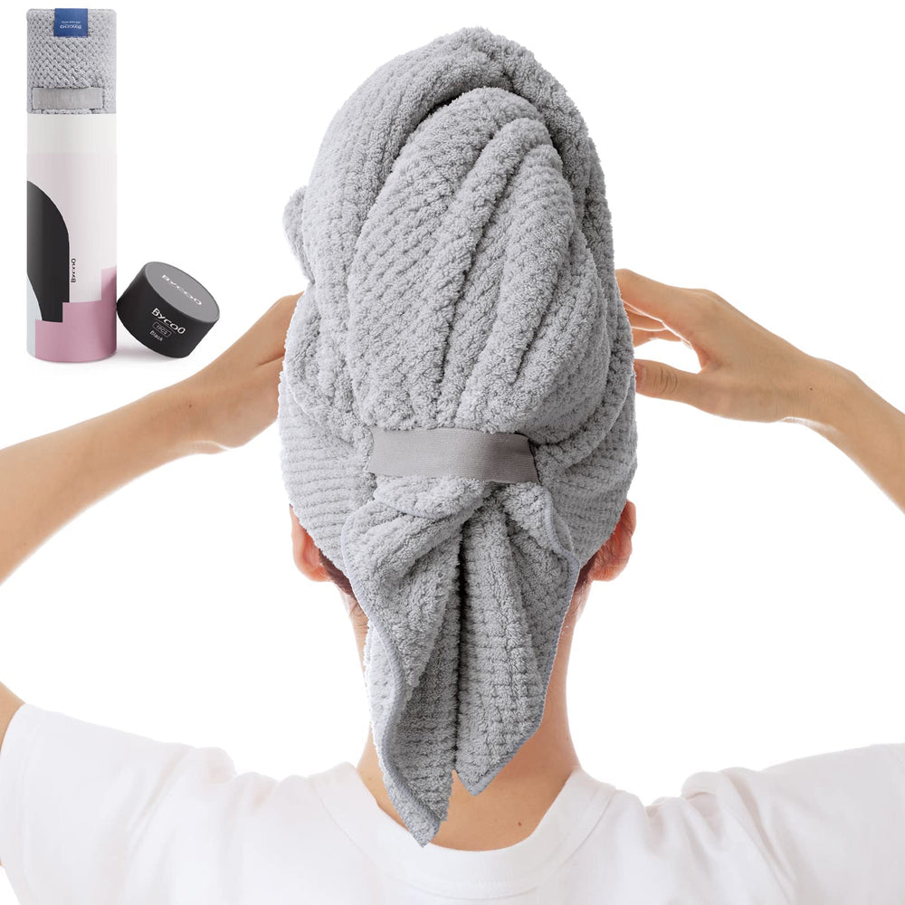 BYCOO serviette microfibre grand-format absorbe rapidement pour cheveux en douceur