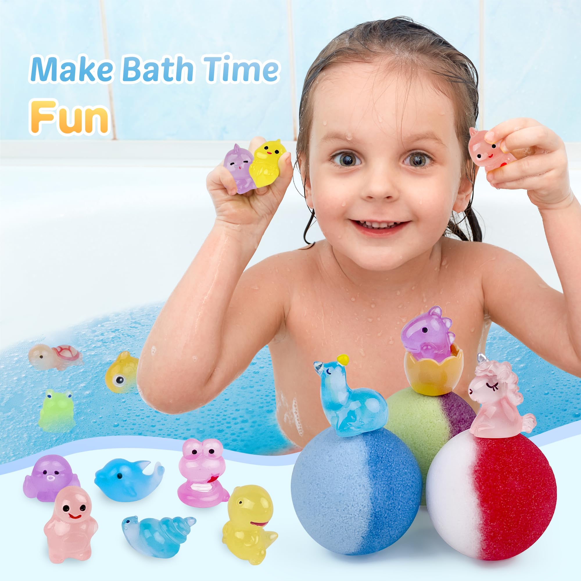 BYGGVIR bombes de bain: packaging cadeau et surprise lumineuse.