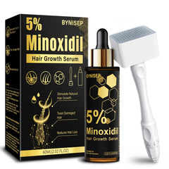 Sérum BYNISEP Minoxidil dans le flacon, cheveux et barbe plus fournis.