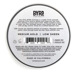 BYRD Hairdo Matte Pomade, texture crémeuse proche, facile à modeler tous types de cheveux.
