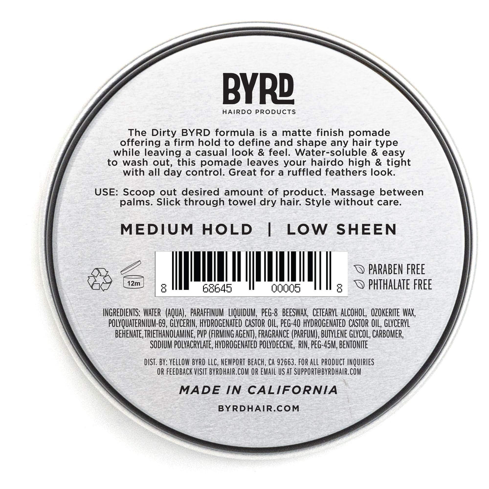 BYRD Pomade Mat finition mat pour une texture naturelle sans brillance