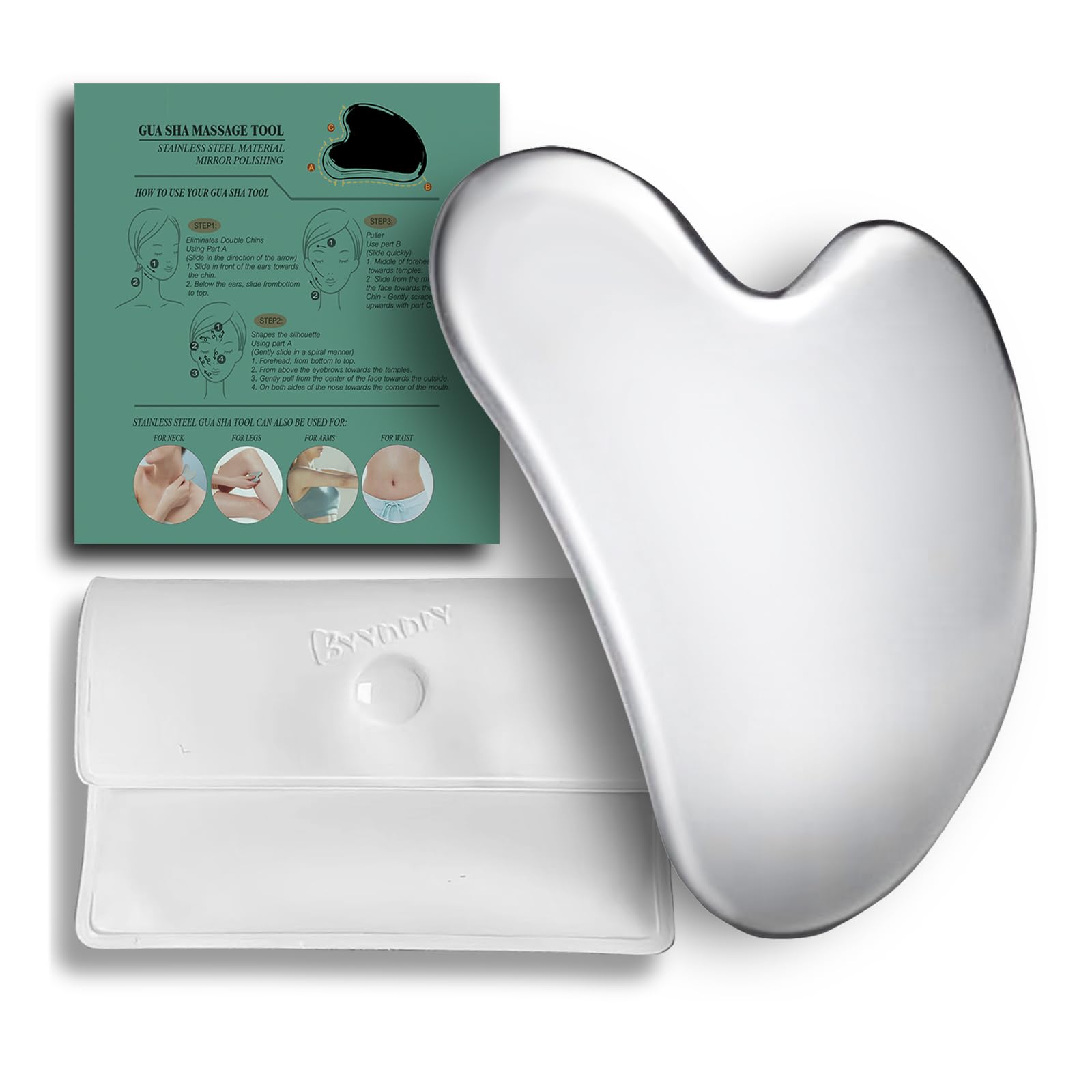 BYYDDIY Gua Sha visage en acier inoxydable, sphère, massage relaxant