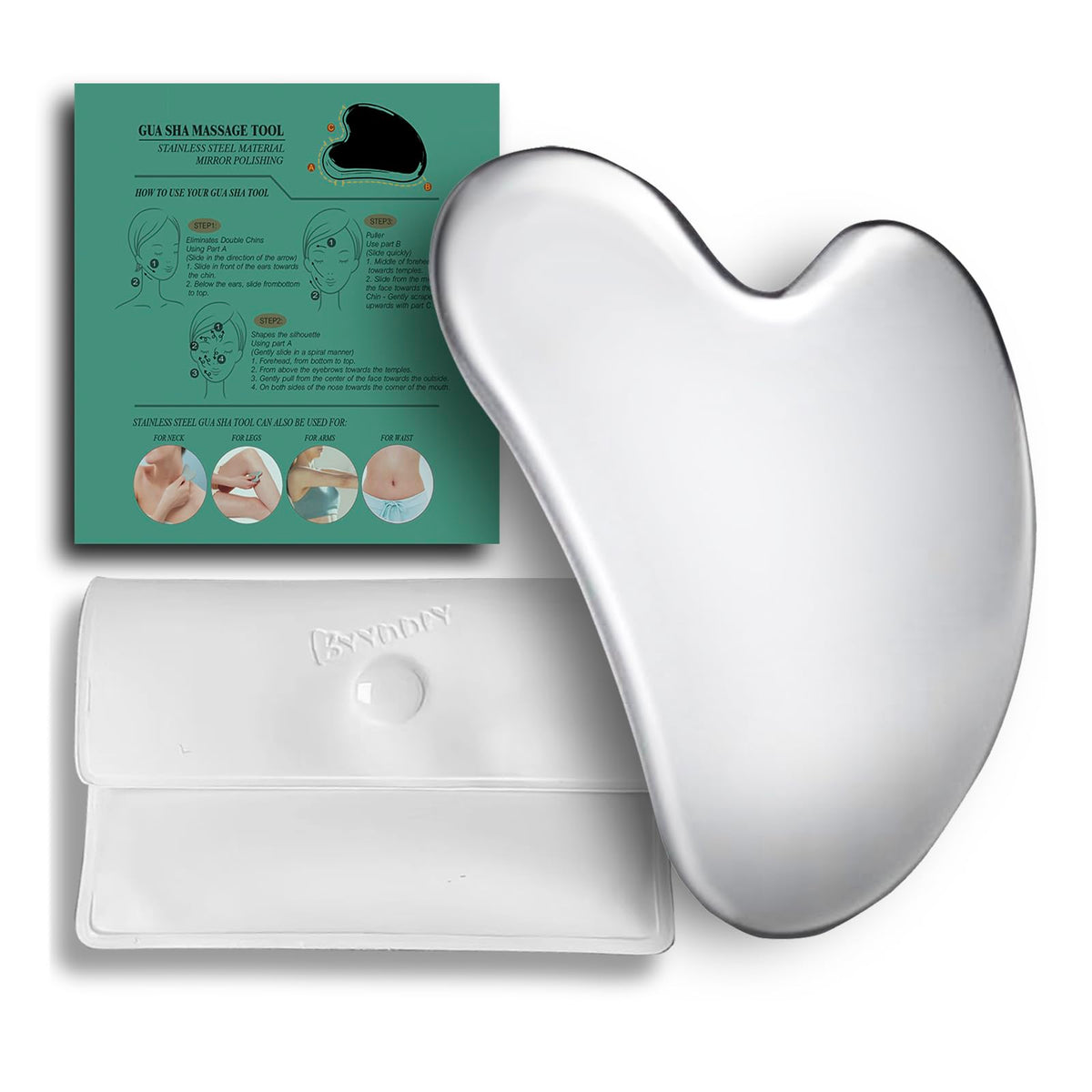BYYDDIY Gua Sha visage en acier inoxydable, sphère, massage relaxant