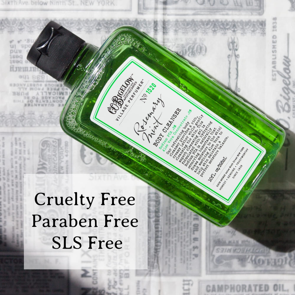 Arôme romarin menthe du gel douche, rafraîchissant et stimulant le rituel quotidien.