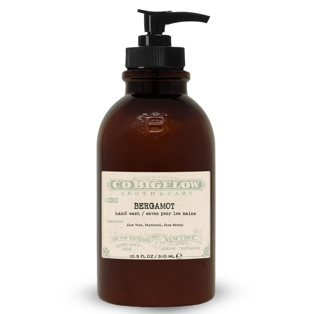 C.O. Bigelow Bergamot: bouteille visible pour un lavage mains rafraîchissant et pratique.