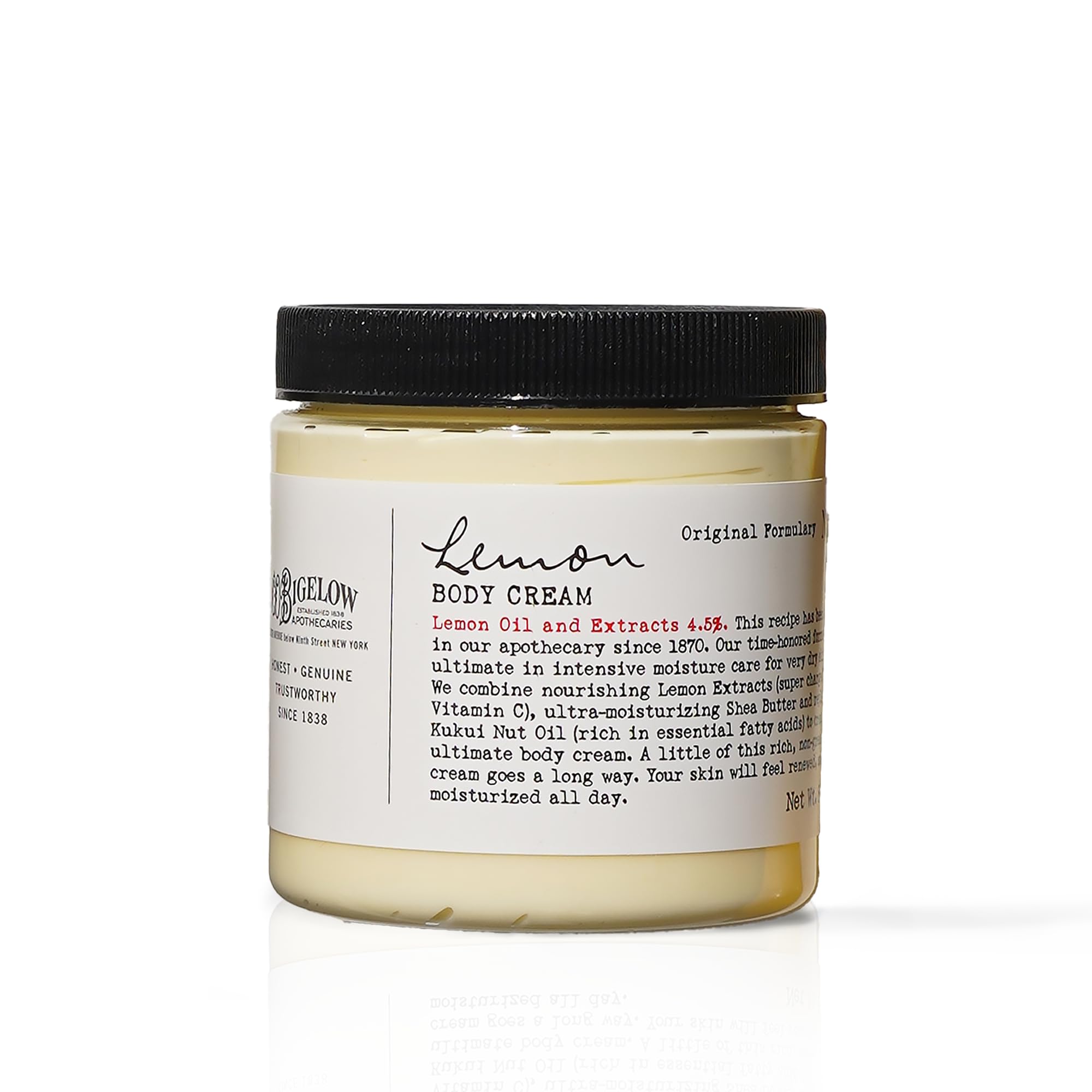 C.O. Bigelow crème corps citron dans le pot, hydratation en profondeur.