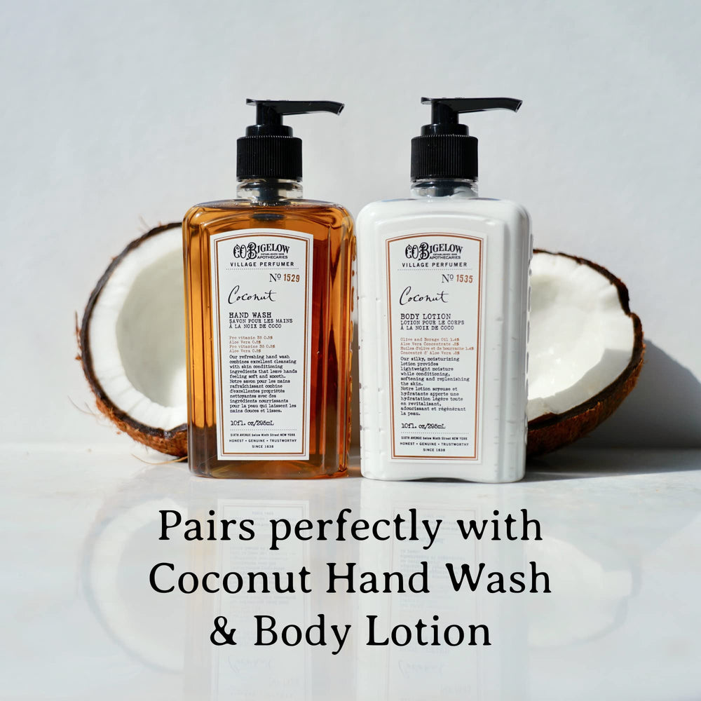 C.O. Bigelow Formule-naturelle-douche-coco, ingrédients soigneusement choisis pour la routine.