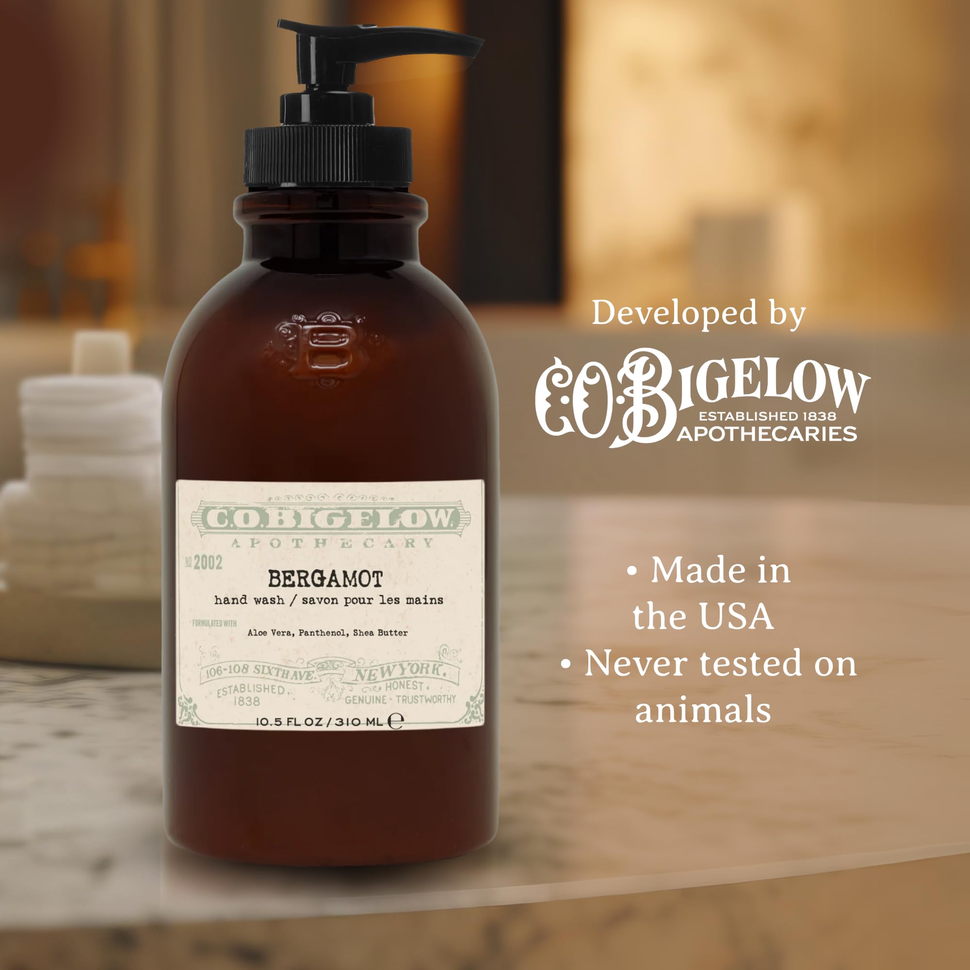 C.O. Bigelow Bergamot: mousse qui se rince sans résidu, lavage quotidien agréable.