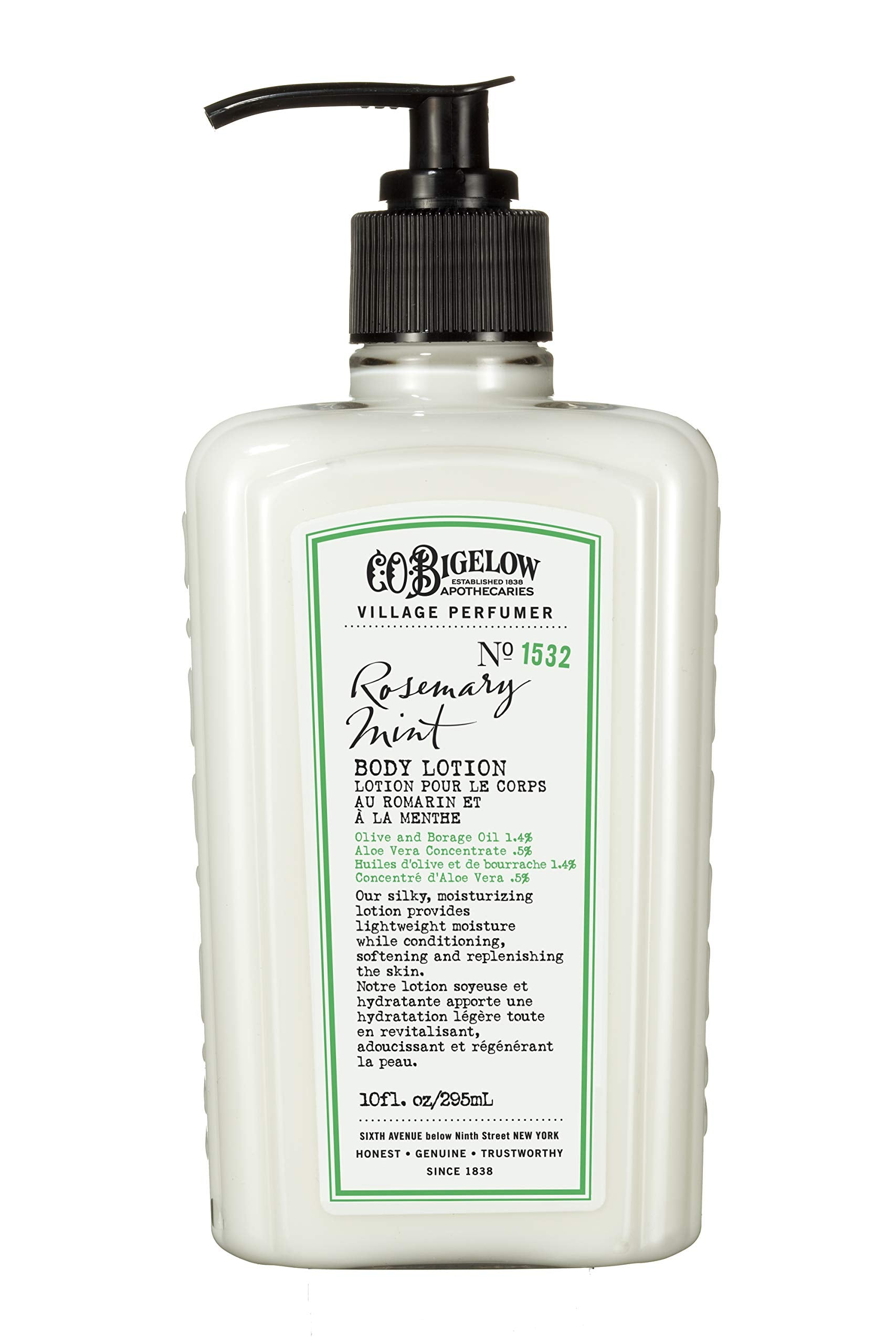 C.O. Bigelow Lotion romarin-menthe, arôme frais: parfum stimulant et revigorant.