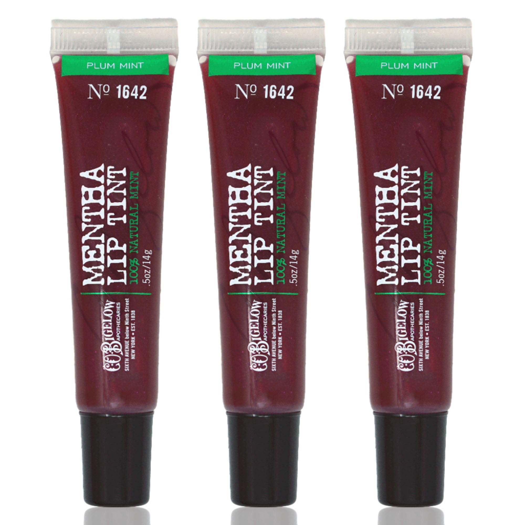 C.O. Bigelow Plum Mentha Lip Tint Trio emballage pratique pour hydrater les lèvres
