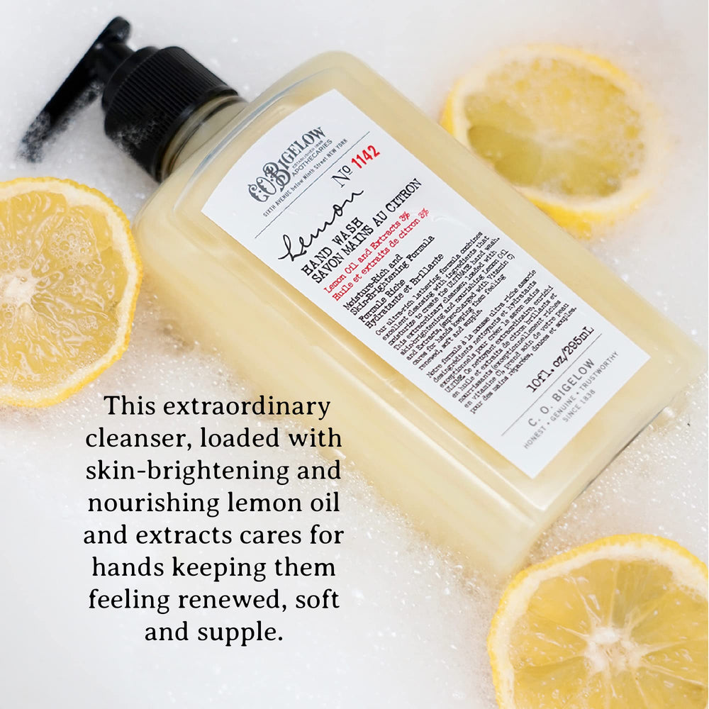 C.O. Bigelow savon citron bouteille – étiquette claire pour repérage rapide sous l'évier.
