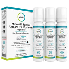 C’rcle Minoxidil Foam 5% – bouteille sans parfum, application nette et précise.