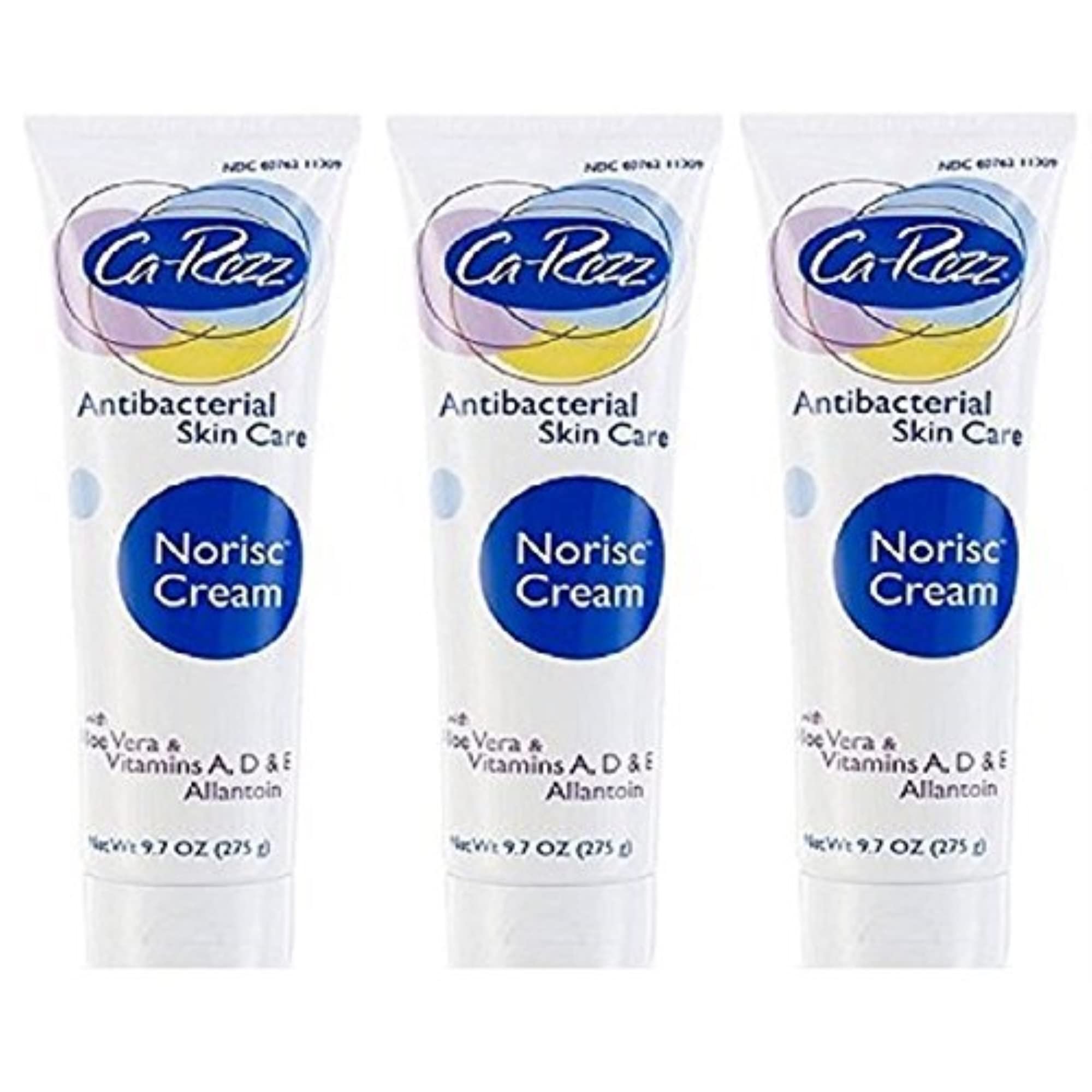 Ca-Rezz NoRisc creme antibacterienne, tube 3-pack, soin peau irritee et peau tres seche