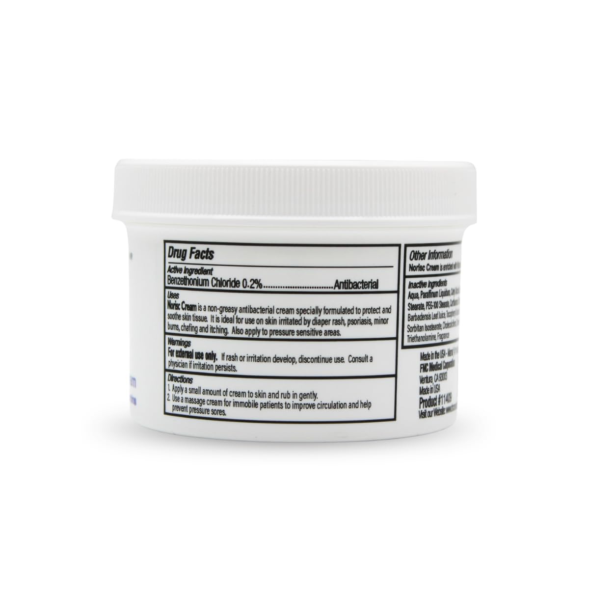 Étiquette et bouchon Ca-Rezz NoRisc crème antibactérienne et hydratante