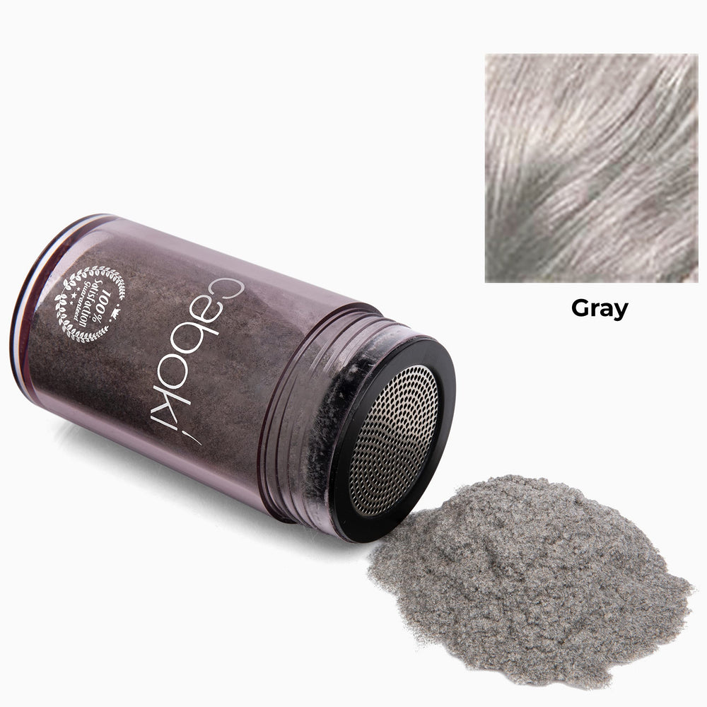 Caboki illustre l’application en poudre de fibres capillaires pour densifier discrètement.