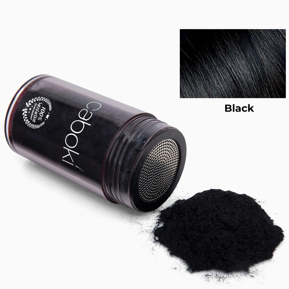 Caboki poudre capillaire noir — application simple pour couvrir les zones clairsemées