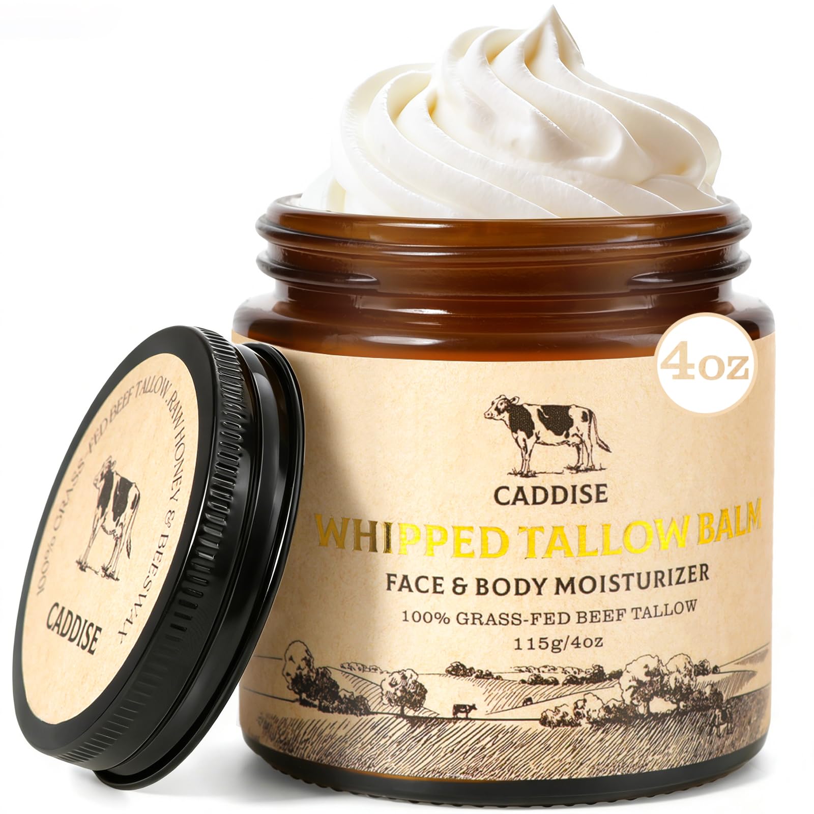 CADDISE crème fouettée à la graisse de bœuf en pot, hydratante visage et corps.